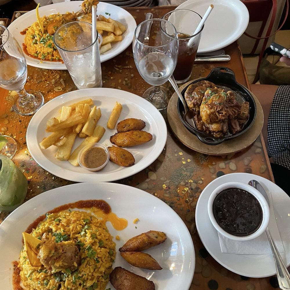 Drunk Chicken Rice & Cuban Oxtail Stew. Yuca Fries with Garlic Lime Mojo, fried sweet plantains, black beans Drunk Chicken Rice & Cuban Oxtail Stew. Yuca Fries with Garlic Lime Mojo, fried sweet plantains, black beans