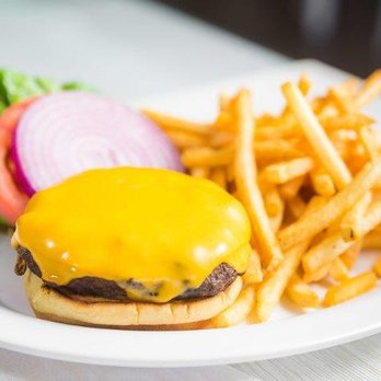 Greek Xpress - Cheeseburger with French Fries - Greek Near Me - Great Neck, New York Greek Xpress - Cheeseburger with French Fries - Greek Near Me - Great Neck, New York