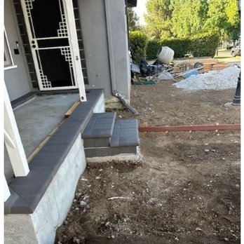 Smith Landscape - Porch modification.  Replaced old concrete.  Removed old, dated wrought iron railing. - Masonry/Concrete Near Me - Upland, California