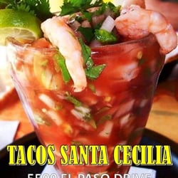 Tacos Santa Cecilia Restaurant - Cancun style shrimp coctails.