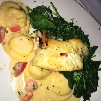 Atlantic Fish - Sea bass with lobster ravioli. Don't recommend. Not tasty! - Seafood Near Me - Boston, Massachusetts Atlantic Fish - Sea bass with lobster ravioli. Don't recommend. Not tasty! - Seafood Near Me - Boston, Massachusetts
