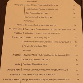 Le Cirque - Wines by the glass - French Near Me - Las Vegas, Nevada