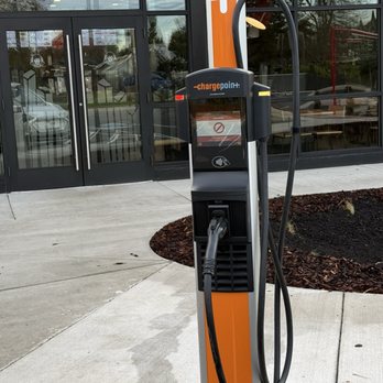 Wendy’s - One of two ChargePoint EV charging stations in the Wendy's parking lot. - Fast Food Near Me - Woodland, Washington Wendy’s - One of two ChargePoint EV charging stations in the Wendy's parking lot. - Fast Food Near Me - Woodland, Washington