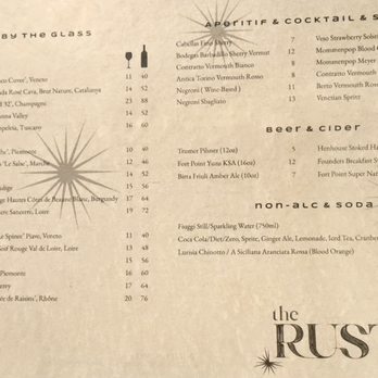 The Rustic - Drink Menu - Italian Near Me - San Francisco, California The Rustic - Drink Menu - Italian Near Me - San Francisco, California