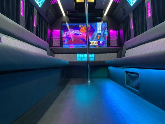Party Bus & Limo Service - At Elevate, we're passionate about making transportation more than just a means to an end. Whether you're heading to a concert, wedding, sporting event or any other gathering, we believe the journey is just as important as the destination. That's why we offer an upscale party bus experience that combines high-quality sound, lighting, and video to create a club-like atmosphere on the go. With room for up to 18 passengers, our party bus is perfect for groups who want to travel in style and make every moment memorable. Party Bus & Limo Service - At Elevate, we're passionate about making transportation more than just a means to an end. Whether you're heading to a concert, wedding, sporting event or any other gathering, we believe the journey is just as important as the destination. That's why we offer an upscale party bus experience that combines high-quality sound, lighting, and video to create a club-like atmosphere on the go. With room for up to 18 passengers, our party bus is perfect for groups who want to travel in style and make every moment memorable.