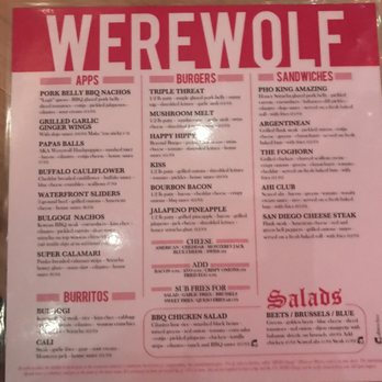 Werewolf - Menu - Breakfast & Brunch Near Me - San Diego, California Werewolf - Menu - Breakfast & Brunch Near Me - San Diego, California