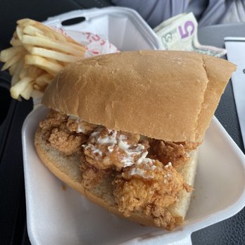 Jo-Bob's Gas & Grill - Half a shrimp Poboy ordered w/ just Mayo & tomatoes with a side of fries - Gas Stations Near Me - Grand Isle, Louisiana Jo-Bob's Gas & Grill - Half a shrimp Poboy ordered w/ just Mayo & tomatoes with a side of fries - Gas Stations Near Me - Grand Isle, Louisiana
