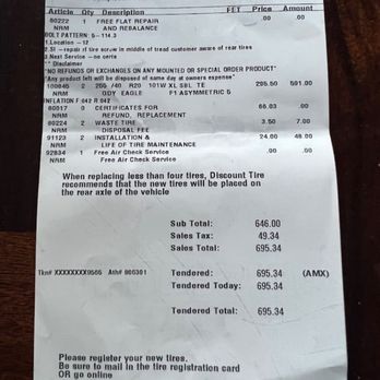 Discount Tire - Previous bill at discount tires - Tires Near Me - Bothell, Washington Discount Tire - Previous bill at discount tires - Tires Near Me - Bothell, Washington