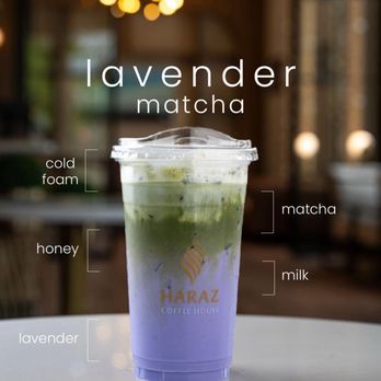 Haraz Coffee House - Iced Lavender Latte - Coffee & Tea Near Me - Plano, Texas Haraz Coffee House - Iced Lavender Latte - Coffee & Tea Near Me - Plano, Texas