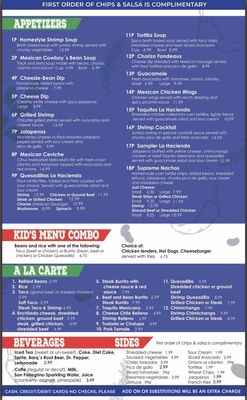 Menu photo 1 La Hacienda De Leon Marrero, LA Menu photo 1 La Hacienda De Leon Marrero, LA