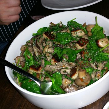 Ox - Sautéed Mushrooms, Foie Gras, Wilted Spinach, Green Onion ($29 large) - Argentine Near Me - Portland, Oregon Ox - Sautéed Mushrooms, Foie Gras, Wilted Spinach, Green Onion ($29 large) - Argentine Near Me - Portland, Oregon