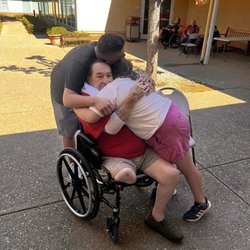 Martinez VA Medical Center - Giving their Papa a hug. He loves his grandkids