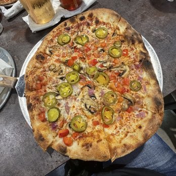 Ironwood Tavern - Vegetalian pizza and I added jalapeños - American Near Me - Martinez, Georgia Ironwood Tavern - Vegetalian pizza and I added jalapeños - American Near Me - Martinez, Georgia