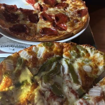 Buddy's Union Villa - Pepperoni pizza and pepper and onion pizza. So delicious! - Pizza Near Me - North Easton, Massachusetts