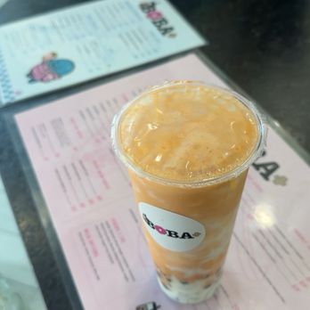 Boba+ - Thai Tea Stormy coffee jelly and stormy - Bubble Tea Near Me - Frisco, Texas