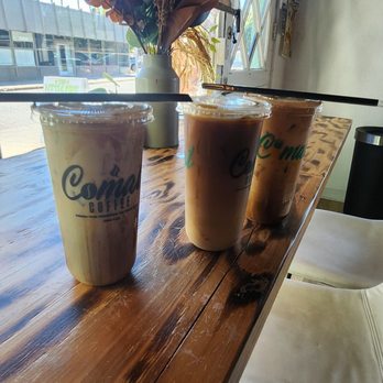Comal Coffee - 1 iced Latte and 2 iced horchata latte - Coffee Roasteries Near Me - Stockton, California Comal Coffee - 1 iced Latte and 2 iced horchata latte - Coffee Roasteries Near Me - Stockton, California