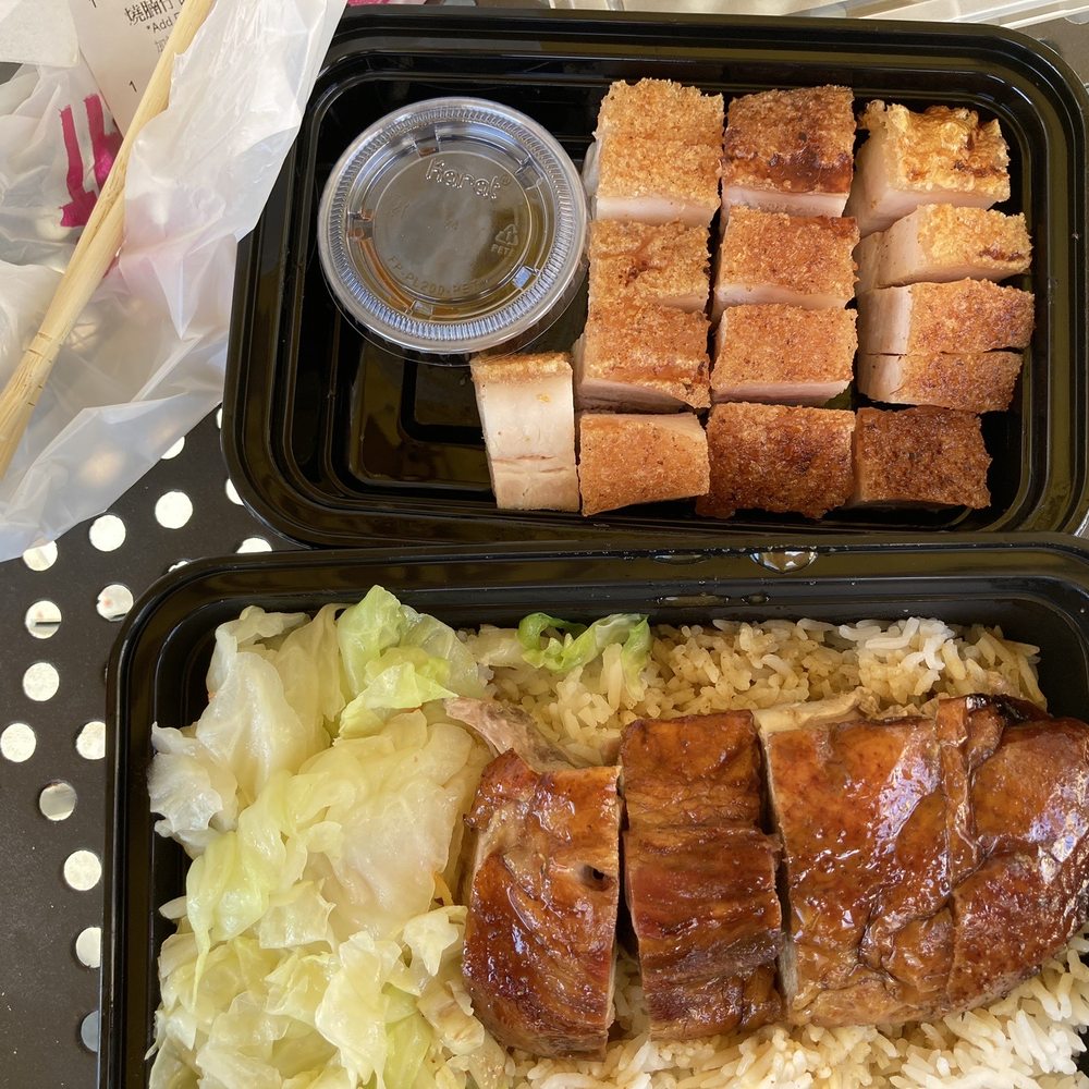 Tasty Box - Crispy Pork Belly and Roasted Duck Over Rice - Cantonese Near Me - Diamond Bar, California