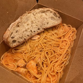 Mama Says - Spaghetti Salmon in Pink Sauce - Salad Near Me - Torrance, California Mama Says - Spaghetti Salmon in Pink Sauce - Salad Near Me - Torrance, California