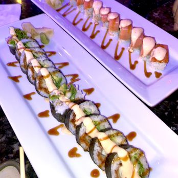 9 Face Sushi Cafe - Top - pretty face roll Bottom - Fried Oyster Roll both very good! - Sushi Bars Near Me - Pompano Beach, Florida 9 Face Sushi Cafe - Top - pretty face roll Bottom - Fried Oyster Roll both very good! - Sushi Bars Near Me - Pompano Beach, Florida