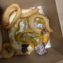 The Burger Hole - A cheddar cheese burger with crispy onions... apparently.