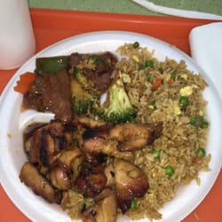 China Max - Combo #2 with bourbon chicken and beef and broccoli, $7.83