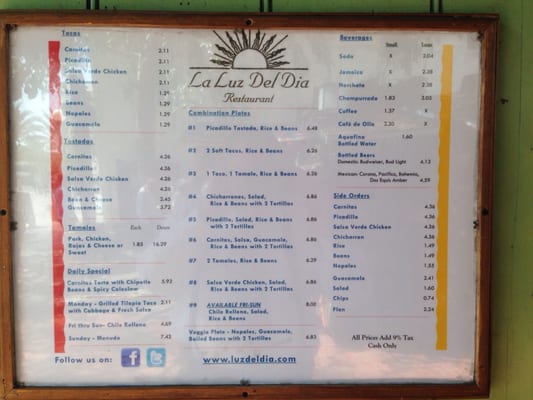 Menu photo 7 La Luz Del Dia Los Angeles, CA Menu photo 7 La Luz Del Dia Los Angeles, CA