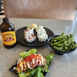 Ichiban - Happy hour snacks! Edemame, spicy tuna roll, California rolls, and my favorite tuna taco!