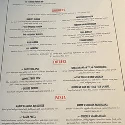 Marly's Bar & Bistro - Dinner menu Dec. 2024 (1 of 2)