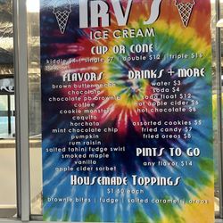 Irv’s Ice Cream - Menu