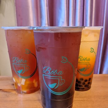Böba - Passion Black Tea with rainbow jelly, Peach Black Tea with boba, and Thai Tea with boba - Bubble Tea Near Me - Bothell, Washington Böba - Passion Black Tea with rainbow jelly, Peach Black Tea with boba, and Thai Tea with boba - Bubble Tea Near Me - Bothell, Washington