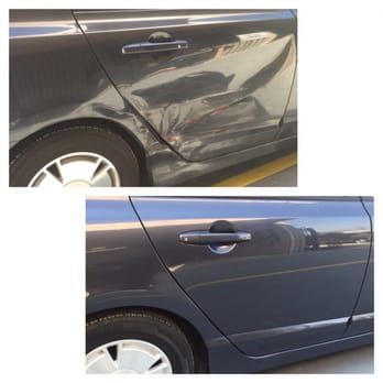 Caliber Collision - Before and after of body work on Honda Civic. 4 days work for $3k. - Body Shops Near Me - Pasadena, California Caliber Collision - Before and after of body work on Honda Civic. 4 days work for $3k. - Body Shops Near Me - Pasadena, California