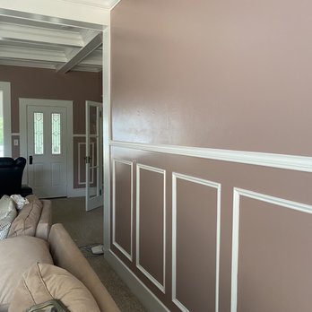 Advanced Painting Systems - They did the Living room in Sulking Room Pink and redid all the white including ceilings in both rooms. - Painters Near Me