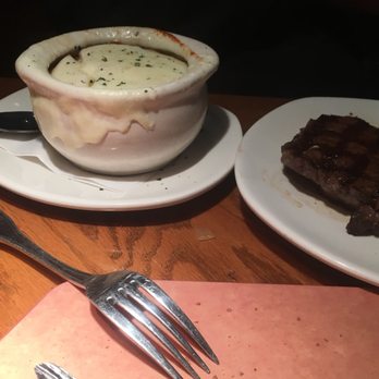 Outback Steakhouse - Here's the free French onion soup my coworker got. - Steakhouses Near Me - Miami, Florida Outback Steakhouse - Here's the free French onion soup my coworker got. - Steakhouses Near Me - Miami, Florida