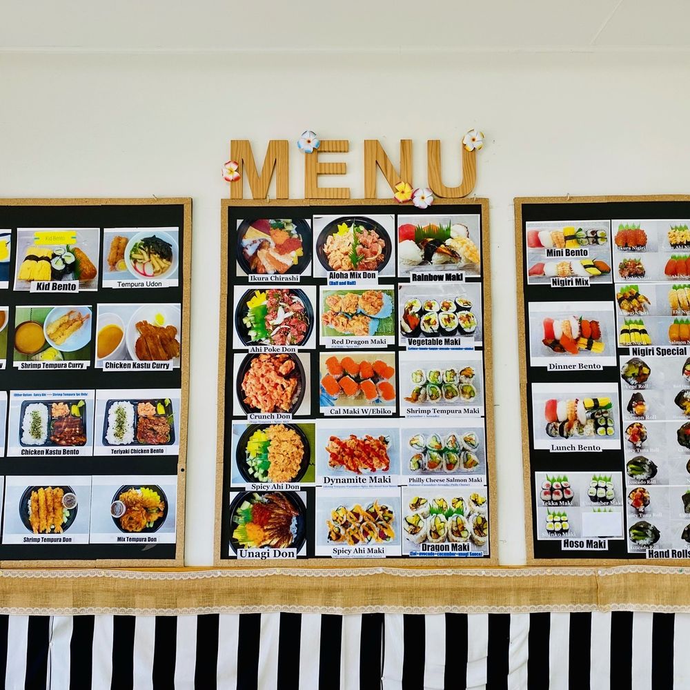 Manoa Sushi - menus on the wall - Japanese Near Me - Honolulu, Hawaii Manoa Sushi - menus on the wall - Japanese Near Me - Honolulu, Hawaii