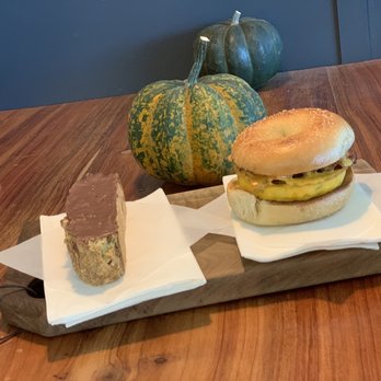 Austin’s Coffee Crafters - My Chocolate covered Biscotti and my friends bagel - Coffee & Tea Near Me - Ripon, California
