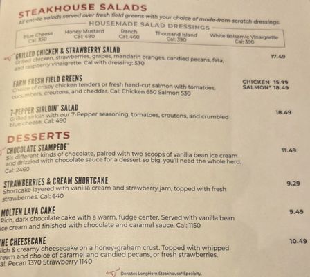 Menu photo 3 LongHorn Steakhouse Greensboro, NC