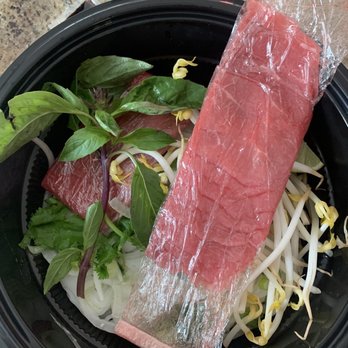 V Cafe - Raw meat to-go....this is how we receive our order. - Vietnamese Near Me - Austin, Texas