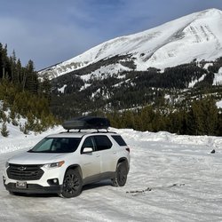Lone Peak Transportation - 2/23/21 in the Yellowstone Club with Lone Mountain in the background