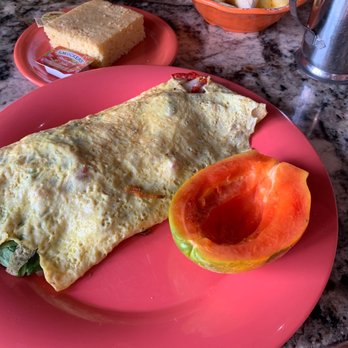 Kountry Kitchen - Mediterranean Omelette with fruit option (papaya) - American Near Me - Kapaa, Hawaii Kountry Kitchen - Mediterranean Omelette with fruit option (papaya) - American Near Me - Kapaa, Hawaii