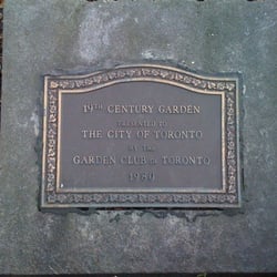 St. James' Park - Toronto Garden Society plaque