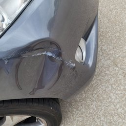 Before dent in car and the after. Before dent in car and the after.