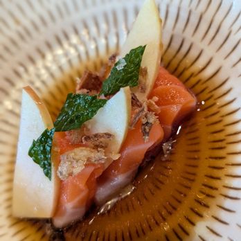 Himari - Salmon Ringo Crudo - Sushi Bars Near Me - Houston, Texas Himari - Salmon Ringo Crudo - Sushi Bars Near Me - Houston, Texas