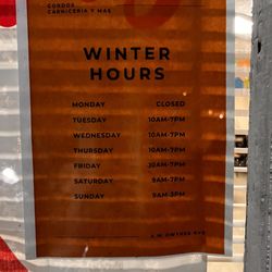 Gordos Carniceria Y MAS - Winter Hours