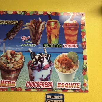 Fruti Bionicos  - a menu for a mexican restaurant - Desserts Near Me - Pico Rivera, California