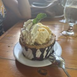 Back Porch Restaurant - Blueberry/peach cobbler with vanilla ice cream