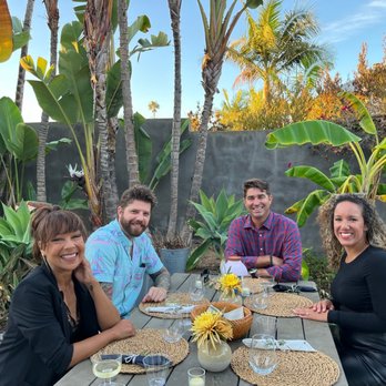 Twelve Senses Retreat - Chef's table dinner in back patio in garden - Health Retreats Near Me - Encinitas, California