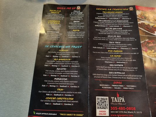 Menu photo 2 Taipa Peruvian Restaurant - Kendall 137 Ave Miami, FL Menu photo 2 Taipa Peruvian Restaurant - Kendall 137 Ave Miami, FL