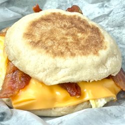 Woodstock Cafe - Bacon, egg, & cheese on an English muffin.