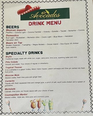 Menu photo 1 Avocados Mexican Restaurant Stoughton, MA