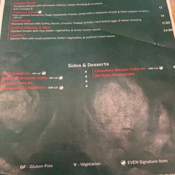 Cork & Kale - Back page menu